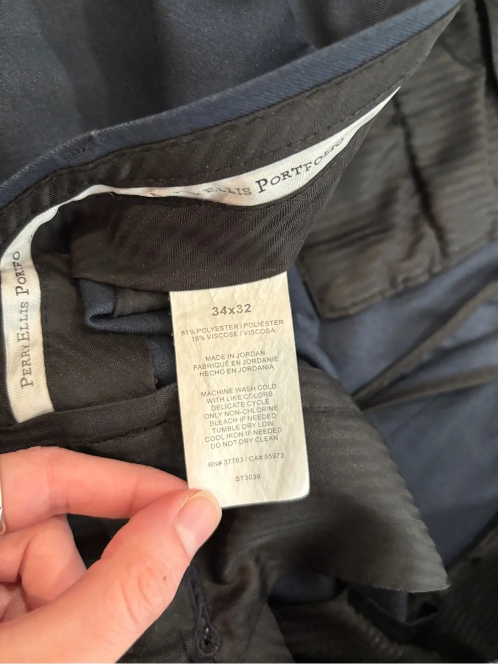 Perry Ellis Men's Navy Dress Pants Size 34